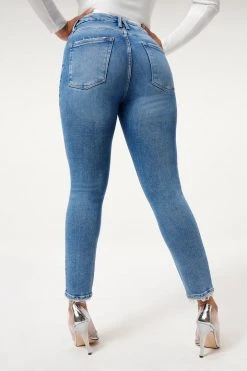 GA-SALE GOOD LEGS CROP NATURAL FRAY | BLUE836