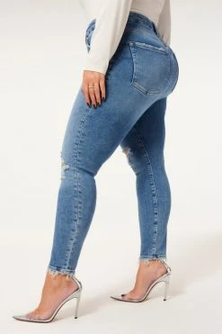 GA-SALE GOOD LEGS CROP NATURAL FRAY | BLUE836