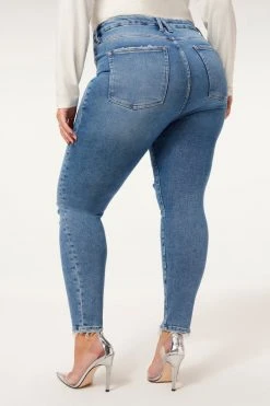 GA-SALE GOOD LEGS CROP NATURAL FRAY | BLUE836