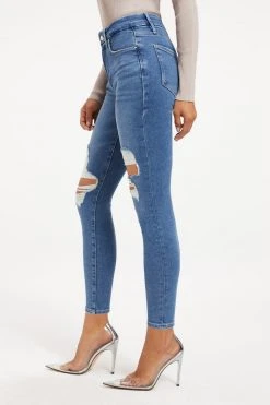 GOOD AMERICAN GOOD LEGS CROP | INDIGO009