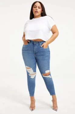 GOOD AMERICAN GOOD LEGS CROP | INDIGO009