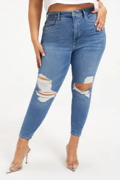 GOOD AMERICAN GOOD LEGS CROP | INDIGO009