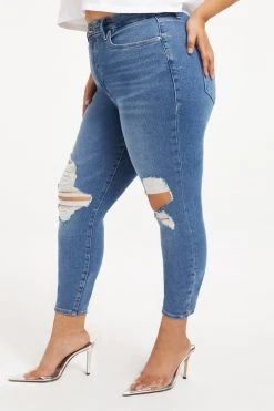 GOOD AMERICAN GOOD LEGS CROP | INDIGO009