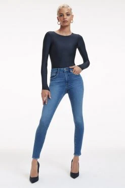 GOOD AMERICAN GOOD LEGS CROP NATURAL FRAY | INDIGO149