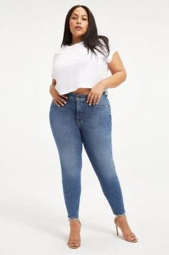 GOOD AMERICAN GOOD LEGS CROP NATURAL FRAY | INDIGO149