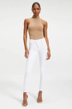 GOOD AMERICAN GOOD LEGS CROSSOVER WAIST | WHITE033 High Waisted