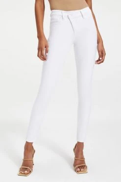 GOOD AMERICAN GOOD LEGS CROSSOVER WAIST | WHITE033 High Waisted