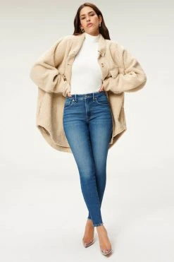 GA-SALE GOOD LEGS JACKED STEP HEM | BLUE832 High Waisted