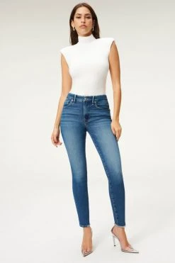 GA-SALE GOOD LEGS JACKED STEP HEM | BLUE832 High Waisted