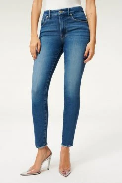 GA-SALE GOOD LEGS JACKED STEP HEM | BLUE832 High Waisted