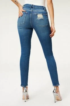 GA-SALE GOOD LEGS JACKED STEP HEM | BLUE832 High Waisted