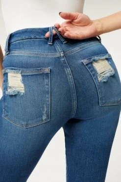 GA-SALE GOOD LEGS JACKED STEP HEM | BLUE832 High Waisted