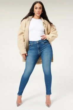 GA-SALE GOOD LEGS JACKED STEP HEM | BLUE832 High Waisted