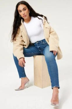 GA-SALE GOOD LEGS JACKED STEP HEM | BLUE832 High Waisted