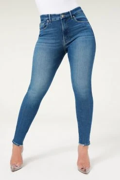 GA-SALE GOOD LEGS JACKED STEP HEM | BLUE832 High Waisted