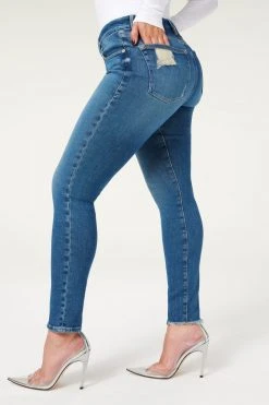 GA-SALE GOOD LEGS JACKED STEP HEM | BLUE832 High Waisted