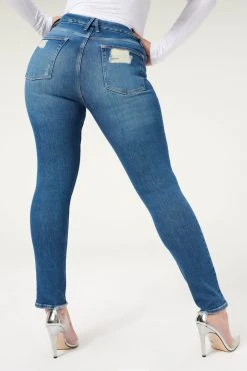 GA-SALE GOOD LEGS JACKED STEP HEM | BLUE832 High Waisted