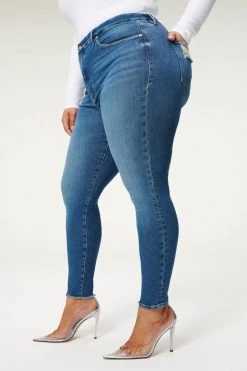 GA-SALE GOOD LEGS JACKED STEP HEM | BLUE832 High Waisted