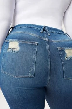 GA-SALE GOOD LEGS JACKED STEP HEM | BLUE832 High Waisted