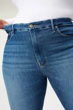 GA-SALE GOOD LEGS JACKED STEP HEM | BLUE832 High Waisted