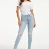 GOOD AMERICAN GOOD LEGS CROP RAW HEM | INDIGO148