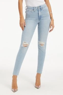 GOOD AMERICAN GOOD LEGS CROP RAW HEM | INDIGO148