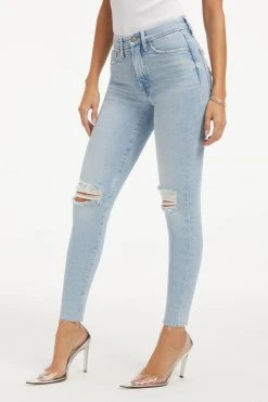 GOOD AMERICAN GOOD LEGS CROP RAW HEM | INDIGO148