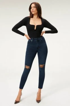 GA-SALE GOOD LEGS CROP SHADOW POCKETS | BLUE834