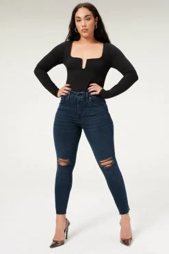 GA-SALE GOOD LEGS CROP SHADOW POCKETS | BLUE834