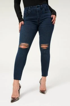 GA-SALE GOOD LEGS CROP SHADOW POCKETS | BLUE834