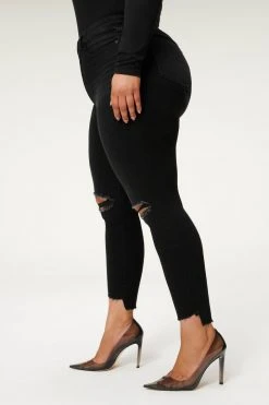 Outlet ✔️ GOOD AMERICAN GOOD LEGS CROP RAW STEP HEM | BLACK171 🌟 31 GOOD AMERICAN GOOD LEGS CROP RAW STEP HEM | BLACK171