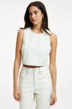 GOOD AMERICAN BETTER THAN LEATHER CROP TOP | BONE001 Tops