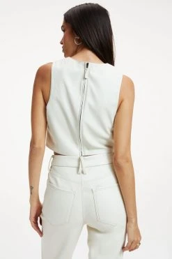 GOOD AMERICAN BETTER THAN LEATHER CROP TOP | BONE001 Tops