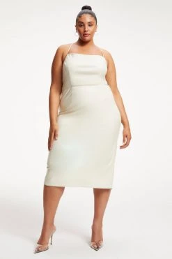 GOOD AMERICAN BETTER THAN LEATHER VACAY DRESS | BONE001