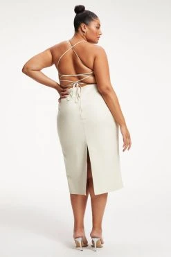 GOOD AMERICAN BETTER THAN LEATHER VACAY DRESS | BONE001