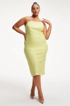GOOD AMERICAN Dresses BETTER THAN LEATHER VACAY DRESS | KEY LIME001