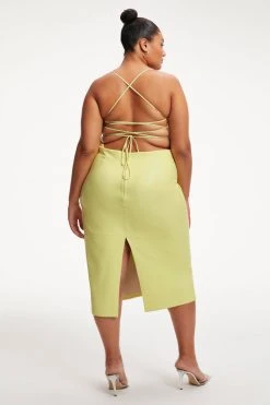 GOOD AMERICAN Dresses BETTER THAN LEATHER VACAY DRESS | KEY LIME001
