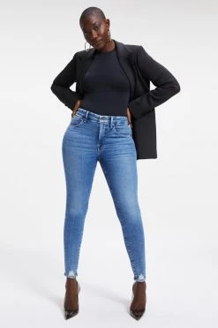 GOOD AMERICAN High Waisted GOOD LEGS DEEP V YOKE | INDIGO005