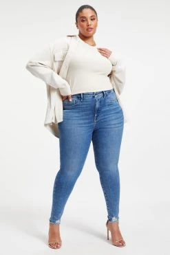 GOOD AMERICAN High Waisted GOOD LEGS DEEP V YOKE | INDIGO005