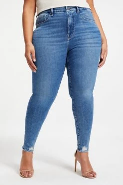 GOOD AMERICAN High Waisted GOOD LEGS DEEP V YOKE | INDIGO005