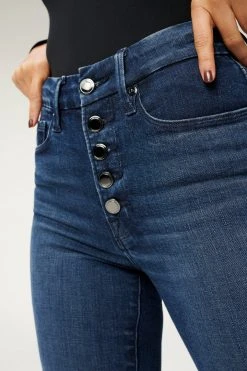 GA-SALE GOOD LEGS EXPOSED BUTTON | BLUE830 High Waisted