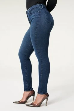 GA-SALE GOOD LEGS EXPOSED BUTTON | BLUE830 High Waisted