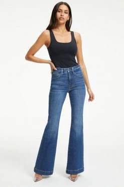 GOOD AMERICAN High Waisted GOOD LEGS FLARE | INDIGO305