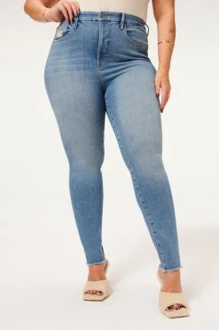 GA-SALE GOOD LEGS FRAY HEM | BLUE786 High Waisted