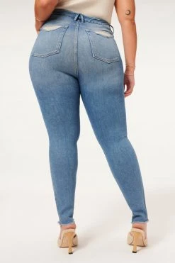 GA-SALE GOOD LEGS FRAY HEM | BLUE786 High Waisted