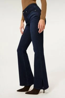 GOOD AMERICAN GOOD LEGS FLARE SIDE SLIT | BLUE793