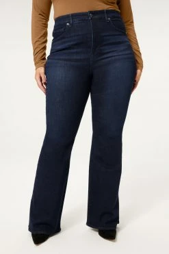 GOOD AMERICAN GOOD LEGS FLARE SIDE SLIT | BLUE793