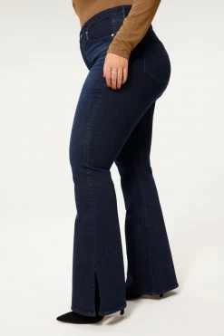 GOOD AMERICAN GOOD LEGS FLARE SIDE SLIT | BLUE793