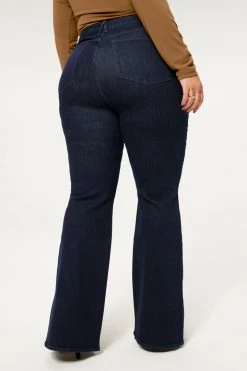 GOOD AMERICAN GOOD LEGS FLARE SIDE SLIT | BLUE793