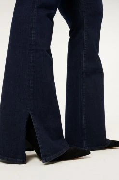 GOOD AMERICAN GOOD LEGS FLARE SIDE SLIT | BLUE793